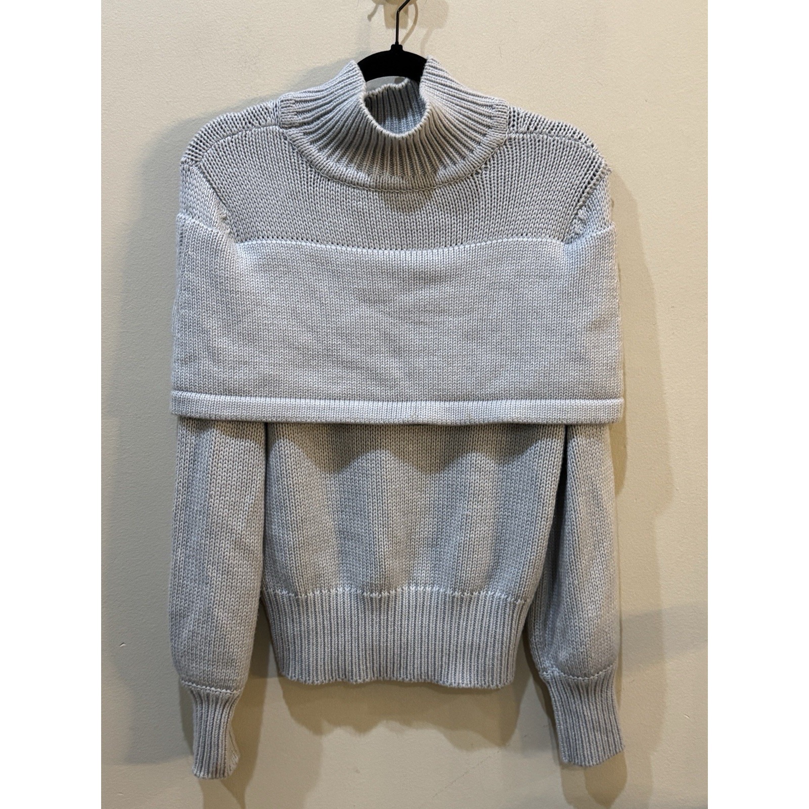 Behno Mini Cape Grey Turtleneck Sweater Size Small Layered — image 3 of 8